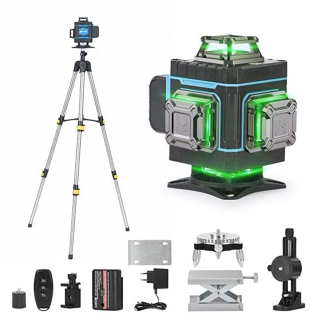 Laser croix vert ansigtny monté sur son trépied aluminium fourni, à hauteur de travail