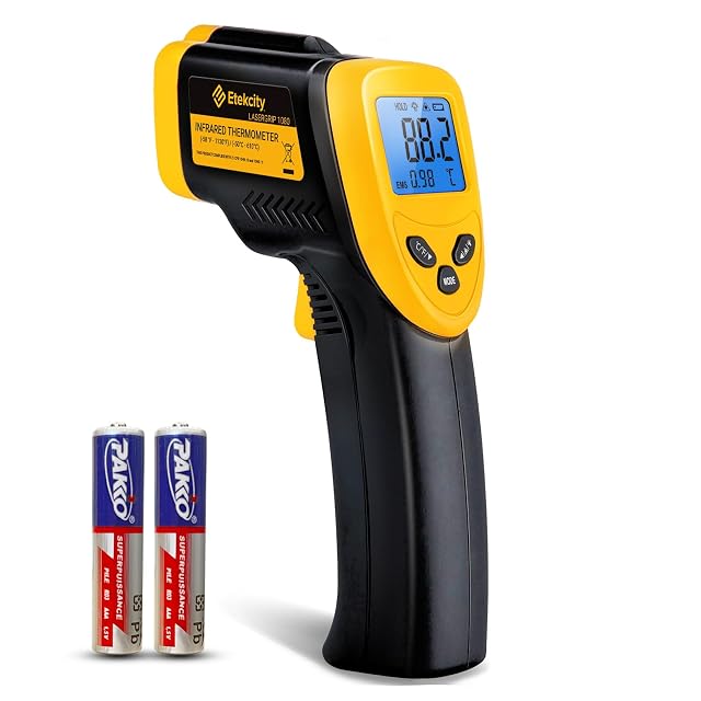 Thermomètre infrarouge Etekcity Lasergrip 1080, écran rétroéclairé affichant une mesure
