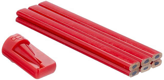 Crayons de charpentier Werkzeyt orange avec leur taille-crayon assorti