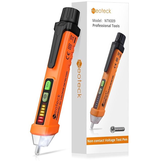 Stylo de tension sans contact Neoteck, pointe contre un câble, LED allumée