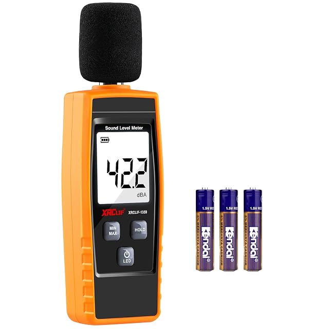 Sonomètre XRCLIF avec sa bonnette en mousse montée sur le microphone