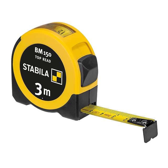 Mètre de poche Stabila BM 150 montrant la fenêtre TOP READ sur le dessus de son boîtier