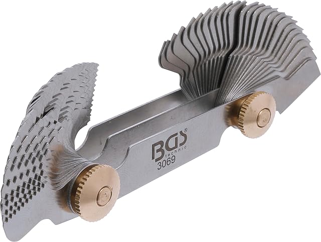 Jauge de pas de filetage double BGS, 52 lames dans un corps inox à deux têtes