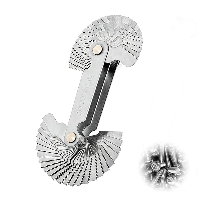 Jauge de pas de filetage inox gihun, lames partiellement déployées
